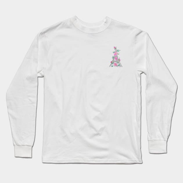 Eiffel Tower and peony Long Sleeve T-Shirt by colorandcolor